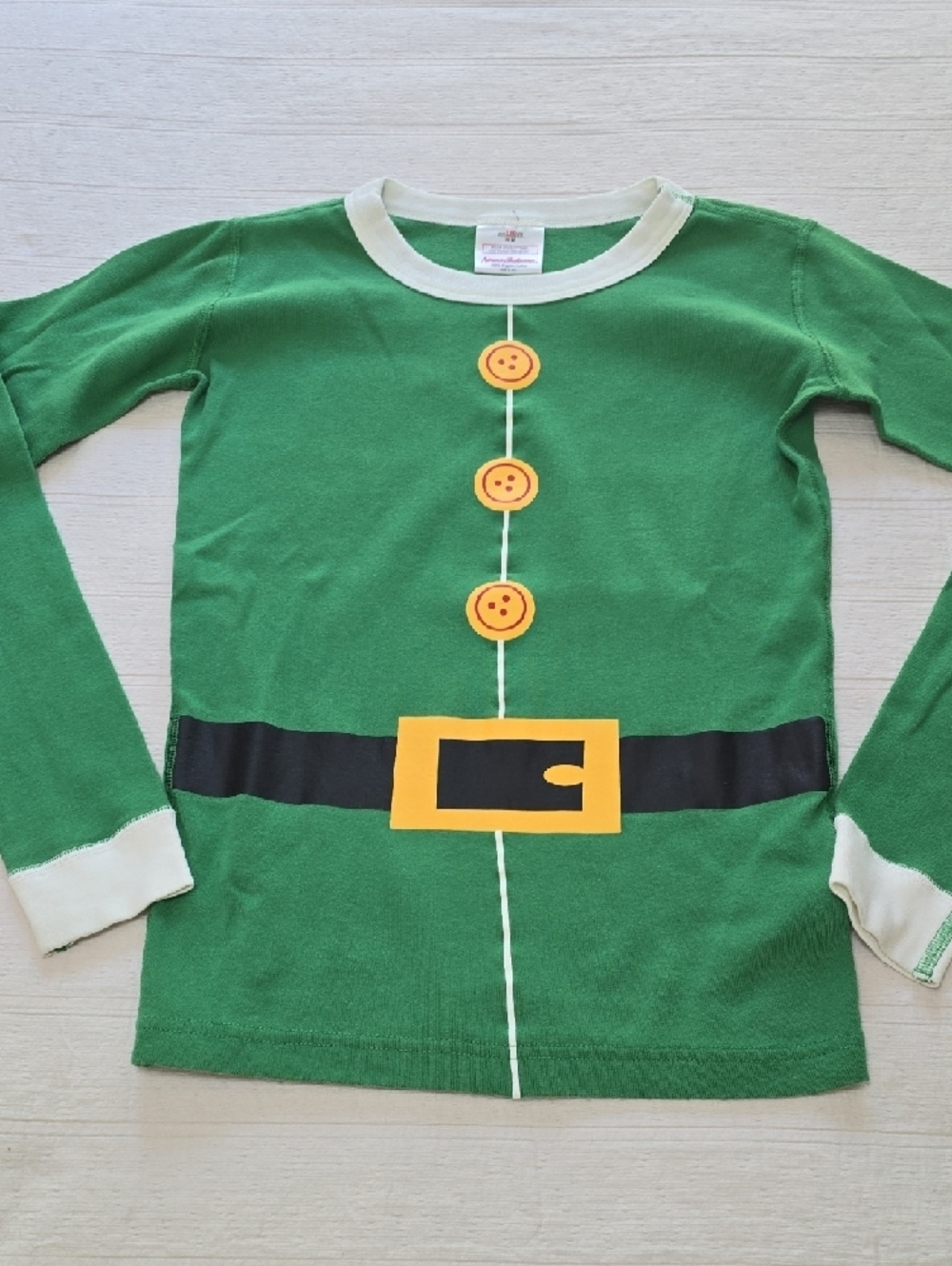 Kids Green Elf Pajama Set with Yellow Accents - Picture 8 of 16